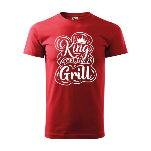 Póló King of the grill  mintával - Piros M méretben