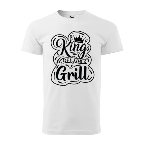 Póló King of the grill  mintával - Fehér XL méretben