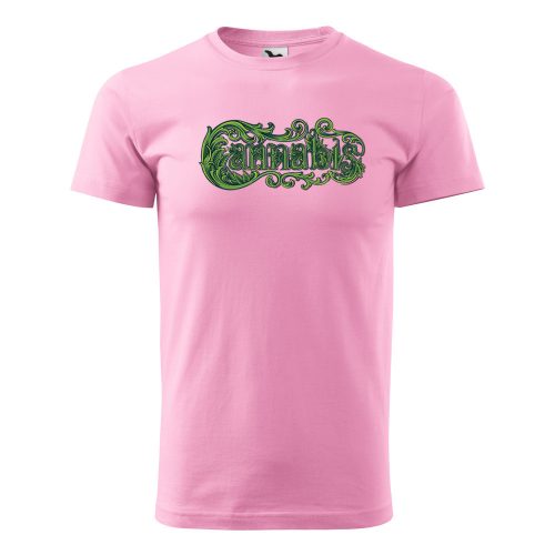 Póló Cannabis  mintával - Rózsaszín XXXL méretben