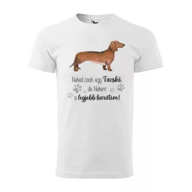 Póló Tacskó  mintával - Fehér v1