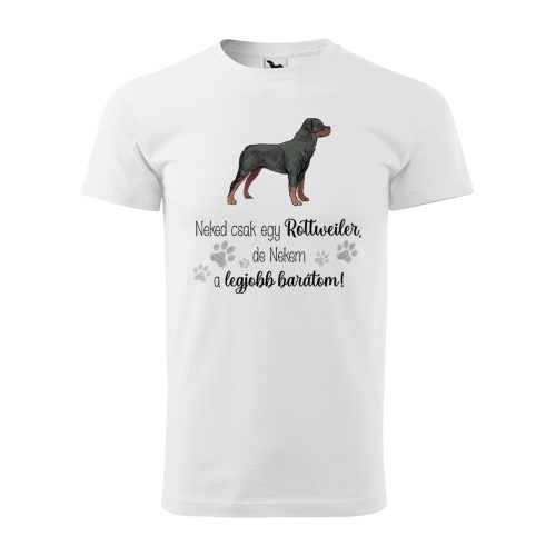 Póló Rottweiler  mintával - Fehér XXL méretben