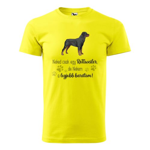 Póló Rottweiler  mintával - Sárga XXL méretben