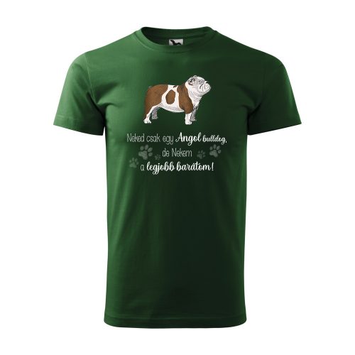 Póló Angol bulldog  mintával - Zöld XL méretben
