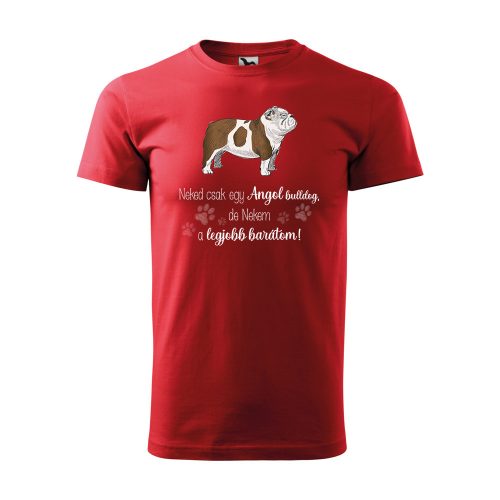 Póló Angol bulldog  mintával - Piros XL méretben