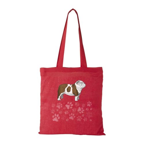 Angol bulldog - Bevásárló táska piros