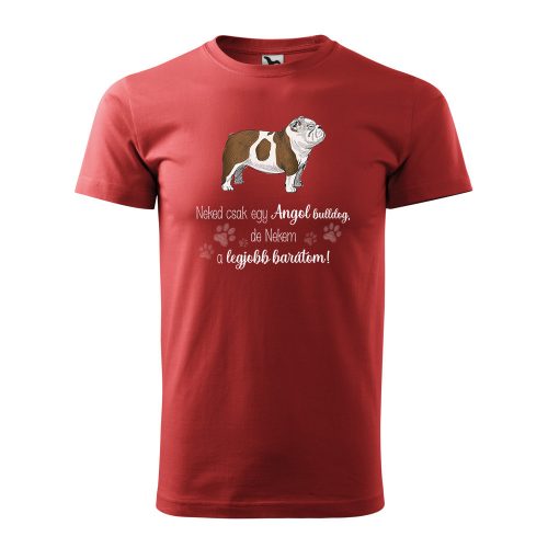 Póló Angol bulldog  mintával - Terrakotta L méretben