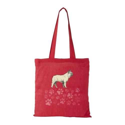 Francia bulldog - Bevásárló táska piros