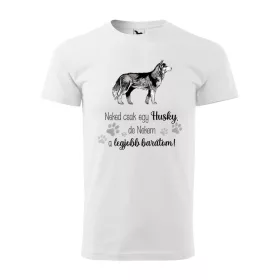 Póló Husky  mintával - Fehér v1