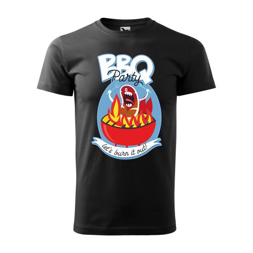 Póló BBQ party  mintával - Fekete XL méretben