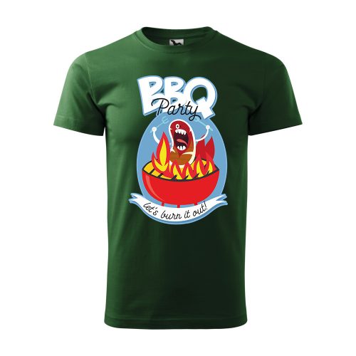 Póló BBQ party  mintával - Zöld L méretben