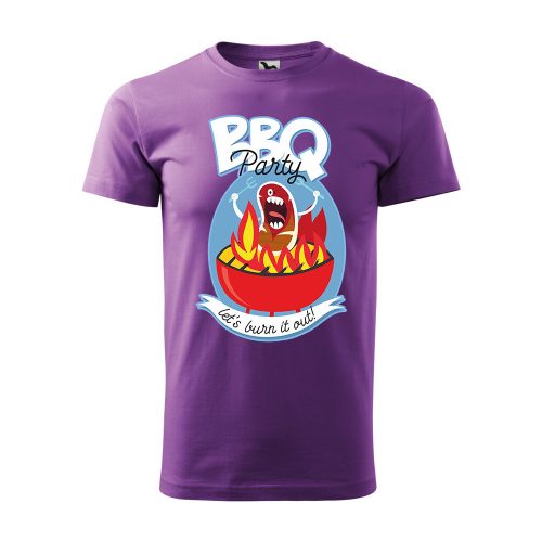 Póló BBQ party  mintával - Lila XL méretben