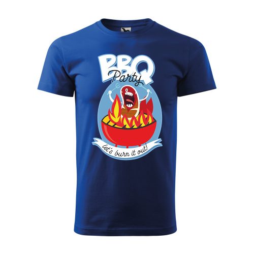 Póló BBQ party  mintával - Kék L méretben