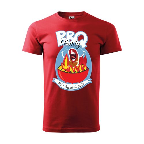 Póló BBQ party  mintával - Piros S méretben