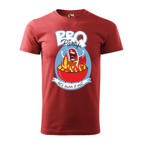 Póló BBQ party  mintával - Terrakotta L méretben