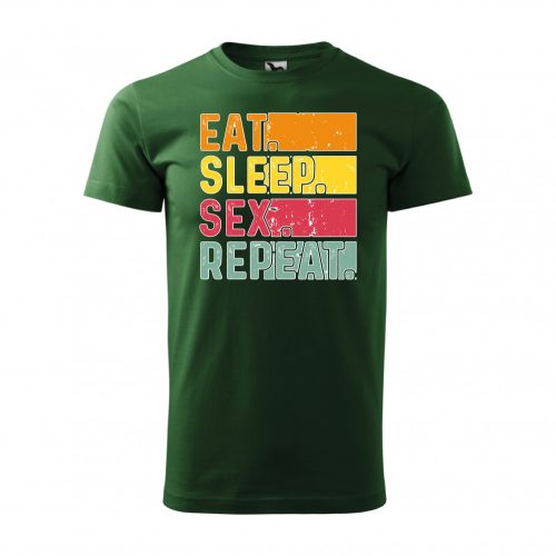 Póló Eat sleep sex repeat  mintával - Zöld M méretben