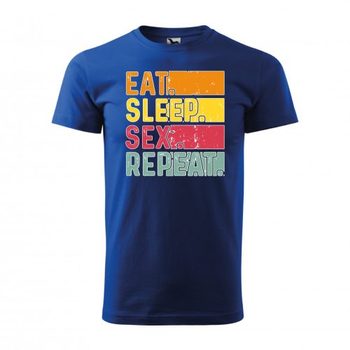 Póló Eat sleep sex repeat  mintával - Kék M méretben