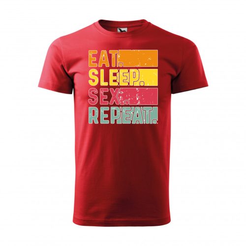 Póló Eat sleep sex repeat  mintával - Piros XXL méretben