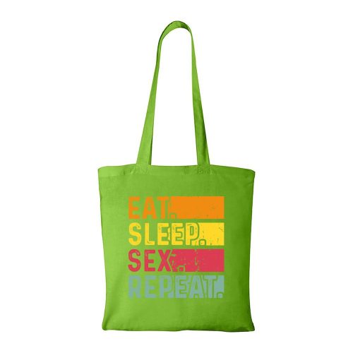 Eat sleep sex repeat - Bevásárló táska zöld