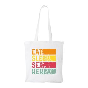Eat sleep sex repeat - Bevásárló táska fehér