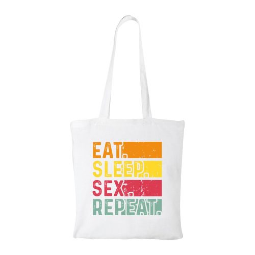 Eat sleep sex repeat - Bevásárló táska fehér
