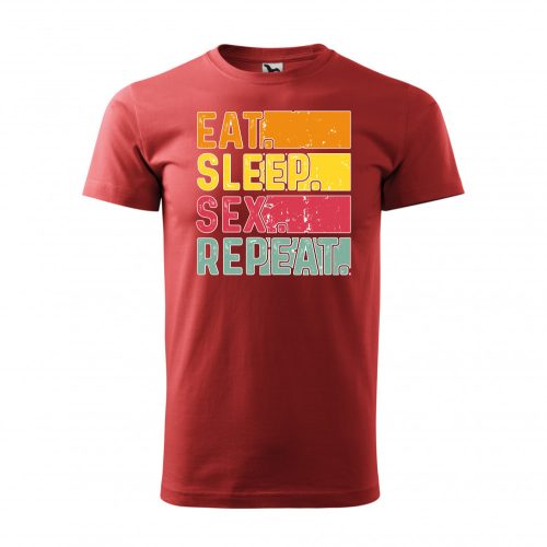 Póló Eat sleep sex repeat  mintával - Terrakotta XXXL méretben