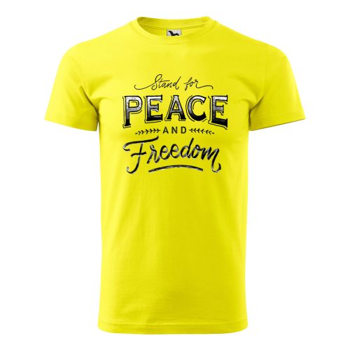 Póló Stand for peace  mintával - Sárga M méretben