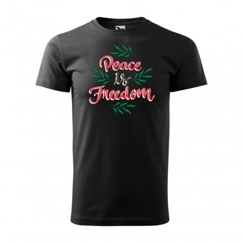 Póló Peace is freedom  mintával - Fekete XXXL méretben
