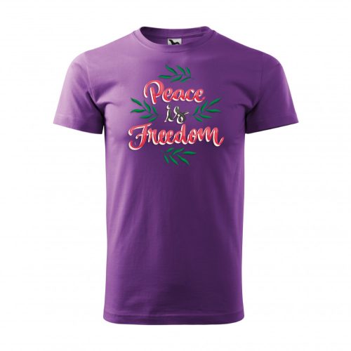 Póló Peace is freedom  mintával - Lila L méretben