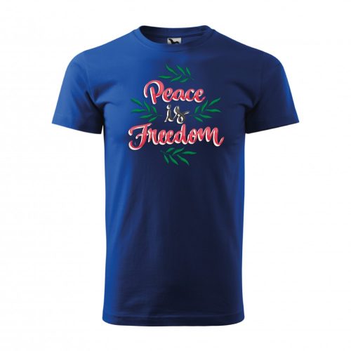 Póló Peace is freedom  mintával - Kék M méretben