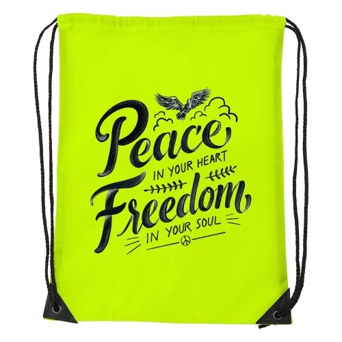 Peace in your heart - Sport táska sárga