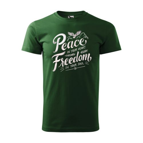 Póló Peace in your heart  mintával - Zöld XXXL méretben