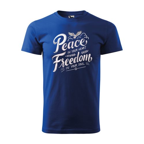Póló Peace in your heart  mintával - Kék XL méretben
