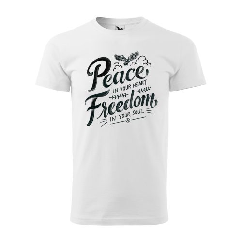 Póló Peace in your heart  mintával - Fehér XL méretben