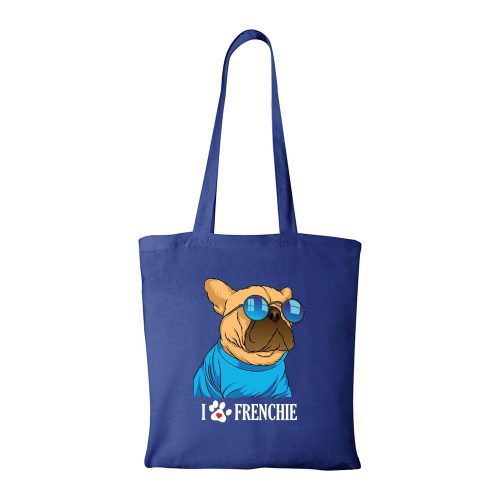 Frenchie - Bevásárló táska kék
