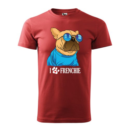 Póló Frenchie  mintával - Terrakotta L méretben