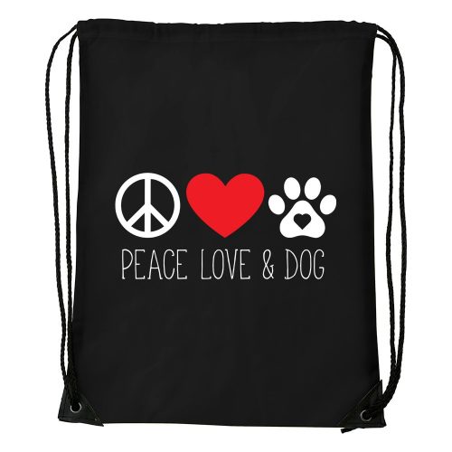 Peace love and dog - Sport táska fekete