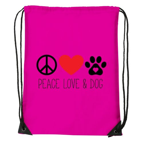 Peace love and dog - Sport táska magenta