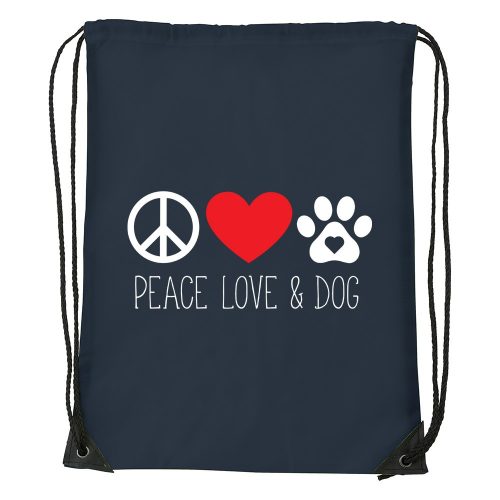 Peace love and dog - Sport táska navy kék