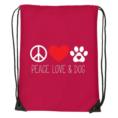 Peace love and dog - Sport táska piros
