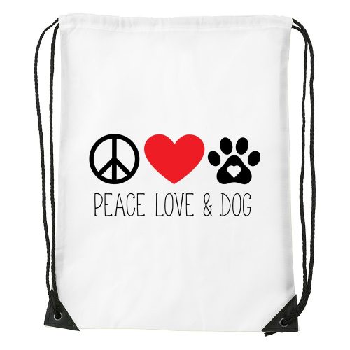 Peace love and dog - Sport táska fehér