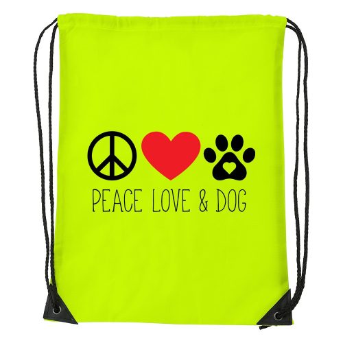 Peace love and dog - Sport táska sárga