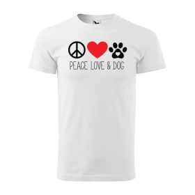 Póló Peace love and dog  mintával - Fehér