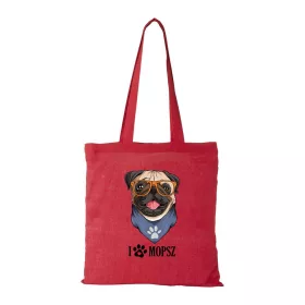 Mopsz - Bevásárló táska piros v2