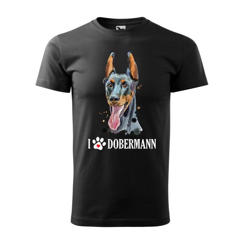 Póló Dobermann  mintával - Fekete L méretben