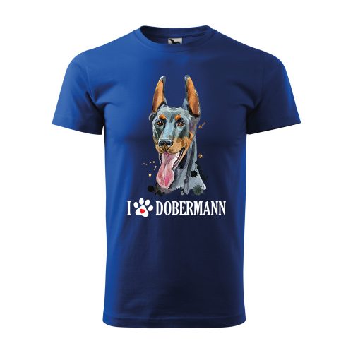 Póló Dobermann  mintával - Kék L méretben