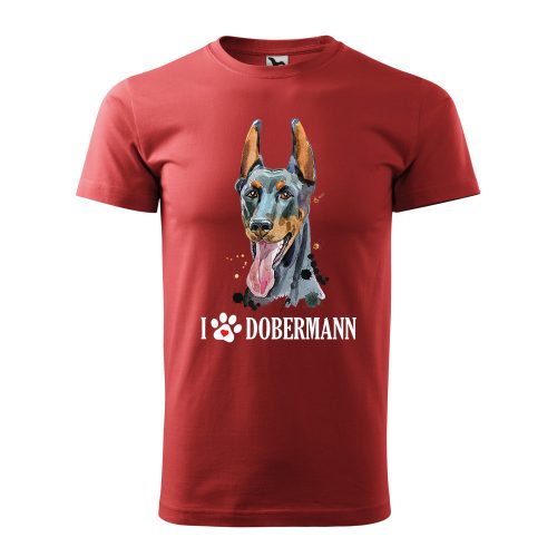 Póló Dobermann  mintával - Terrakotta XL méretben