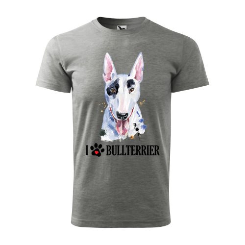 Póló Bullterrier  mintával - Szürke L méretben