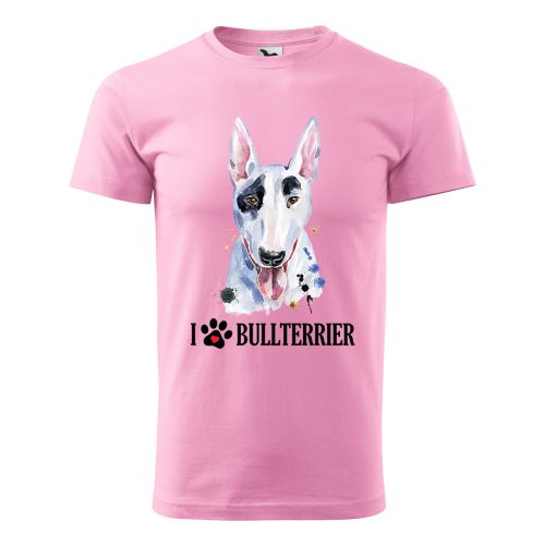 Póló Bullterrier  mintával - Rózsaszín L méretben