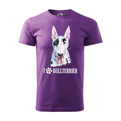 Póló Bullterrier  mintával - Lila L méretben