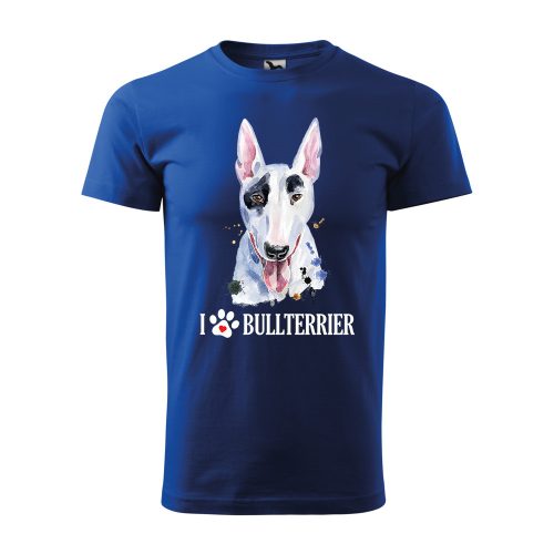 Póló Bullterrier  mintával - Kék L méretben